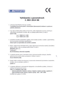 thumbnail of vyhlasenie o parametroch safety fire