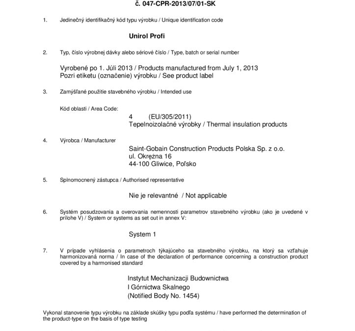 thumbnail of isover_unirol_profi_vyhlasenie_o_parametroch