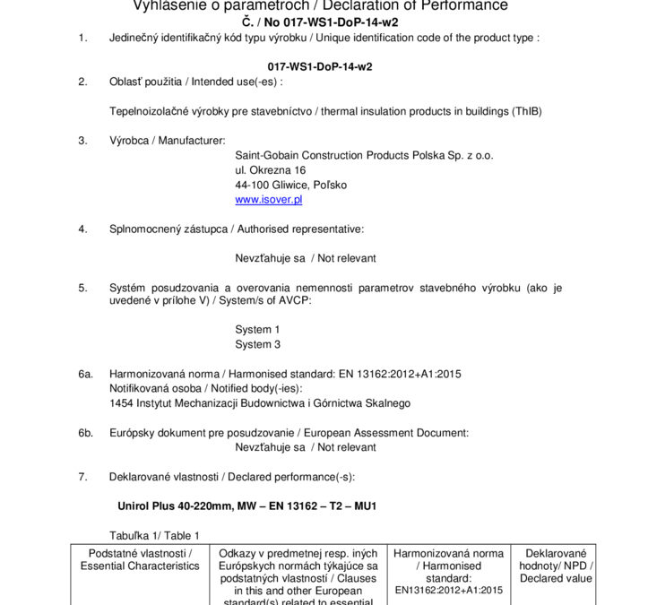 thumbnail of unirol_plus_40_220_vyhlasenie_o_parametroch